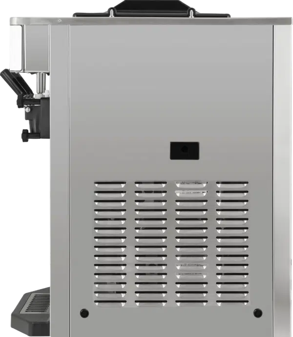 Spaceman - 208-220V Gravity-Fed Dual Flavor Air Cooled Twin Twist Countertop Soft Serve Ice Cream Machine with 2 Hoppers and 3 Dispensers - 6235-C