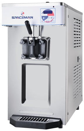 Spaceman - 208-220V Gravity-Fed Single Flavor Air Cooled High Output Countertop Soft Serve Ice Cream Machine with 1 Hopper - 6236-C