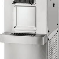 Spaceman - 208-220V Pressurized Dual Flavor Air Cooled Twin Twist Countertop Soft Serve Ice Cream Machine with 2 Hoppers and 3 Dispensers - 6235A-C