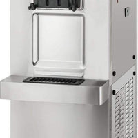 Spaceman - 208-220V Pressurized Dual Flavor Air Cooled Twin Twist Free-Standing Soft Serve Ice Cream Machine with 2 Hoppers and 3 Dispensers- 6250A-C