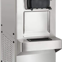 Spaceman - 208-220V Pressurized Dual Flavor Air Cooled Twin Twist Free-Standing Soft Serve Ice Cream Machine with 2 Hoppers and 3 Dispensers - 6378A-C