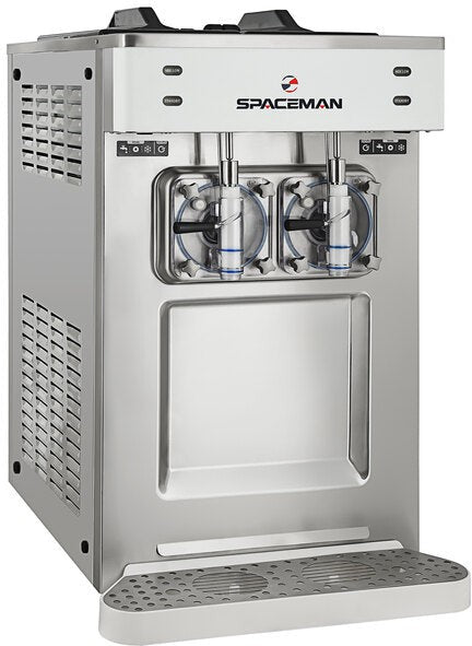 Spaceman - Stainless Steel 2 Bowl Counter Top Slushy / Granita Frozen Drink Machine - 6695-C