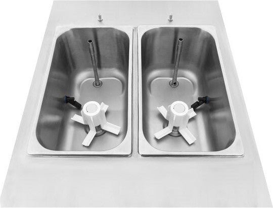 Spaceman - Stainless Steel 2 Bowl Slushy / Granita Floor Model Frozen Drink Machine - 6795-C