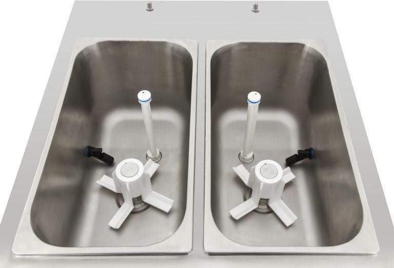 Spaceman - Standing Two Flavors With Twist Gravity Fed Soft Serve Ice Cream Machine - 6378-C