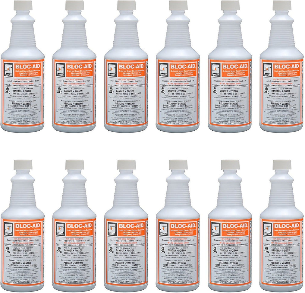 Spartan - Bloc-Aid 1 Quart Drain Cleaner, 12Bt/Cs - 738003C