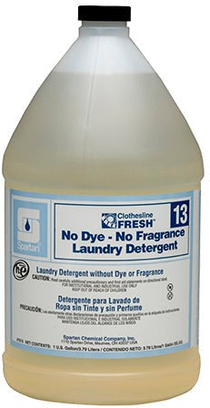 Spartan - Clothesline Fresh 1 Gallon No Dye-No Fragrance Laundry Detergent, 4Jug/Cs - 701304C