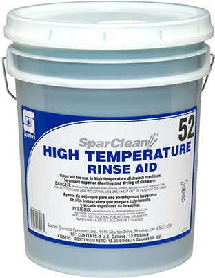 Spartan - SparClean #52, 5 Gallon High Temperature Rinse Aid Pail - 765205C