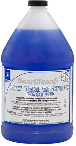 Spartan - SparClean #53, 1 Gallon Low Temperature Rinse Aid, 4Jug/Cs - 765304I
