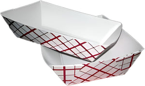 Specialty Quality Packaging - #100, 1 lb Rectangle Red Plaid Food Tray, 250/Pk - 8701