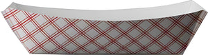 Specialty Quality Packaging - #1000, 10 lb Rectangle Red Plaid Food Tray, 500/Pk - 8110