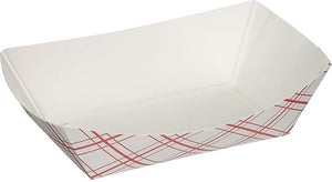 Specialty Quality Packaging - #25, 1/4 lb Rectangle Red Plaid Food Tray, 250/Pk - 8706