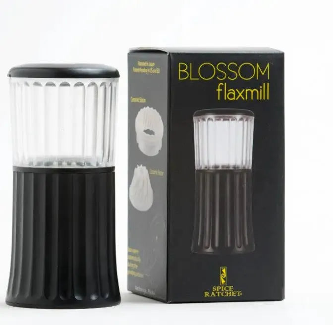 Spice Ratchet - Blossom Manual Flax Seed and Grain Grinder Mill, Black - SR16821 - DISCONTINUED