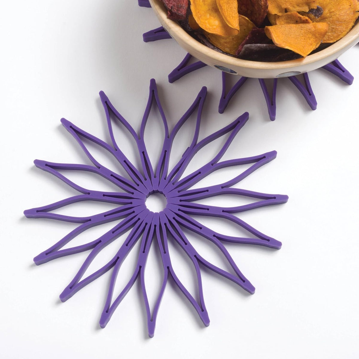 Spice Ratchet - Blossom Purple Flower Mini Trivet, Set of 2 - SR12188