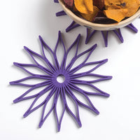Spice Ratchet - Blossom Purple Flower Mini Trivet, Set of 2 - SR12188