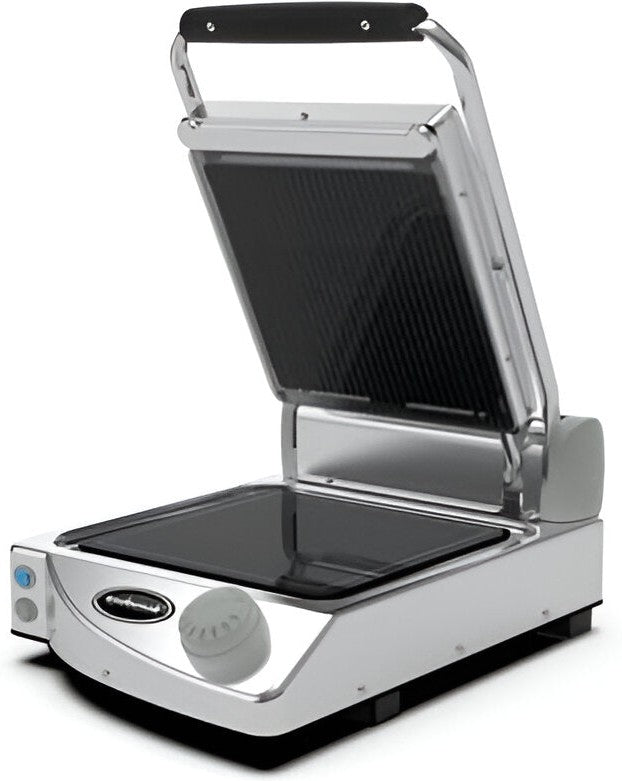 Spidocook - Black Single Ribbed Transparent Glass Ceramic Plates Professional Contact Grill - SAP010R