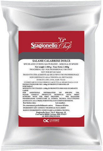 Stagionello - 1 Kg/Bag Curing Salts and Spice Blends for Rapid Fermentation Salami Sweet Calabrese Salami - 47004 - Special Order Item - ETA 14-16 Weeks