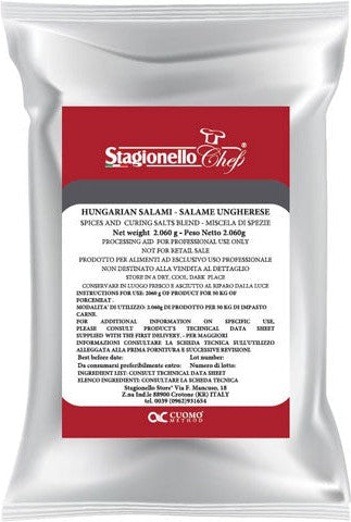 Stagionello - 2.06 Kg/Bag Curing Salts and Spice Blends for Rapid Fermentation Salami Hungarian, Pack of 2 - 47003 - Special Order Item - ETA 14-16 Weeks