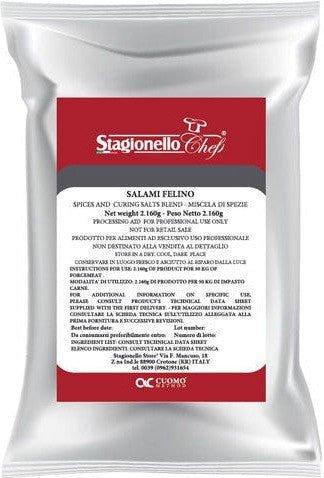 Stagionello - 2.16 Kg/Bag Curing Salts and Spice Blends for Rapid Fermentation Salami Felino Salami - 47002 - Special Order Item - ETA 14-16 Weeks