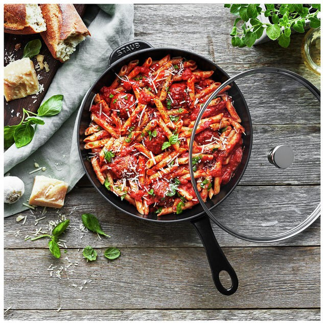 Staub - 10" Cast Iron Daily Pan With Glass Lid Black (26 cm) - 1010643