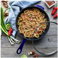 Staub - 10" Cast Iron Daily Pan With Glass Lid Blue (26 cm) - 1010647