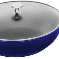 Staub - 10" Cast Iron Daily Pan With Glass Lid Blue (26 cm) - 1010647