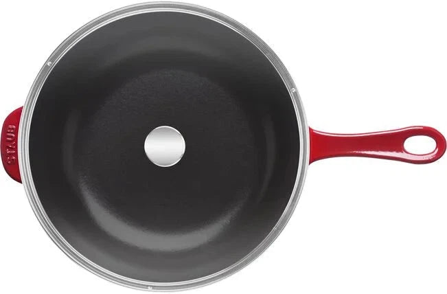 Staub - 10" Cast Iron Daily Pan With Glass Lid Cherry (26 cm) - 1010491