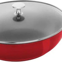 Staub - 10" Cast Iron Daily Pan With Glass Lid Cherry (26 cm) - 1010491