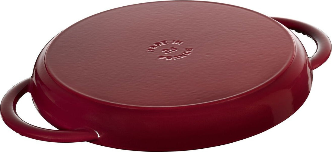 Staub - 10" Cast Iron Round Pure Grill Pan Bordeaux Red (26 cm) - 40506-568