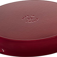 Staub - 10" Cast Iron Round Pure Grill Pan Bordeaux Red (26 cm) - 40506-568