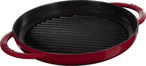 Staub - 10" Cast Iron Round Pure Grill Pan Bordeaux Red (26 cm) - 40506-568