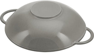 Staub - 14.5" Cast Iron Wok with Glass Lid Graphite Grey (37 cm) - 40509-336