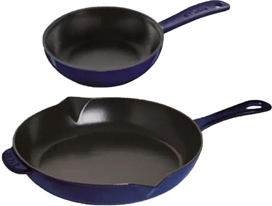 Staub - 2 PC Cast Iron Fry Pan Set Dark Blue - 40501-494