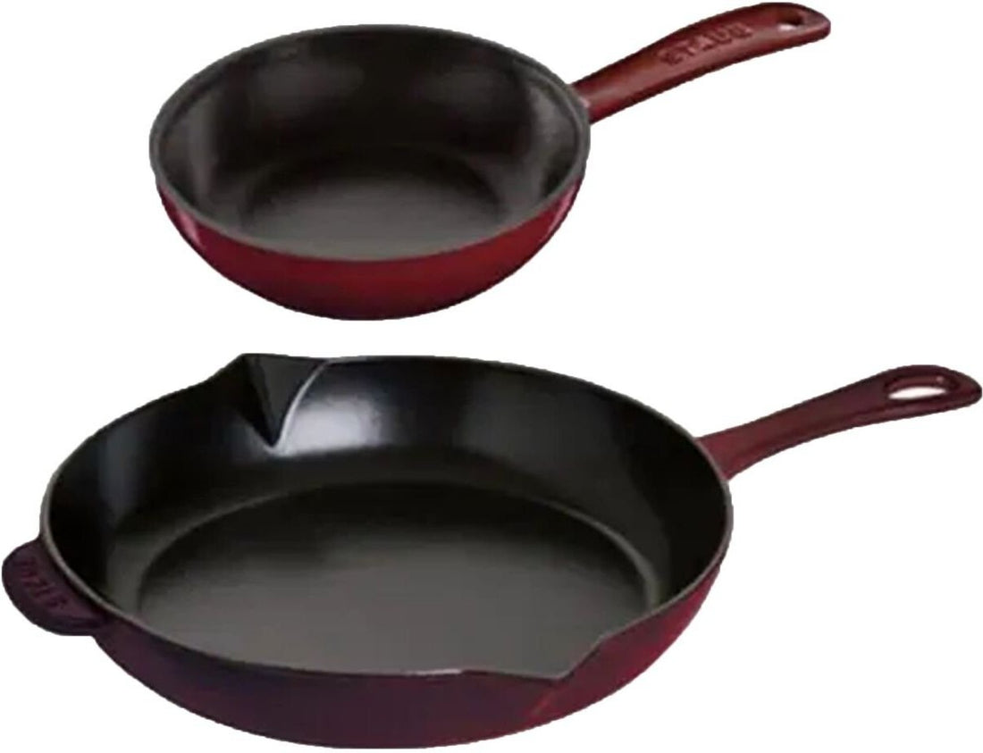 Staub - 2 PC Cast Iron Fry Pan Set Grenadine - 40501-492
