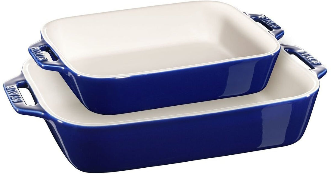 Staub - 2 PC Ceramic Ovenware Set Dark Blue - 40508-628