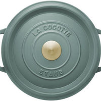 Staub - 2.32 QT Round Cast Iron Cocotte Eucalyptus 2.2L - 1025319