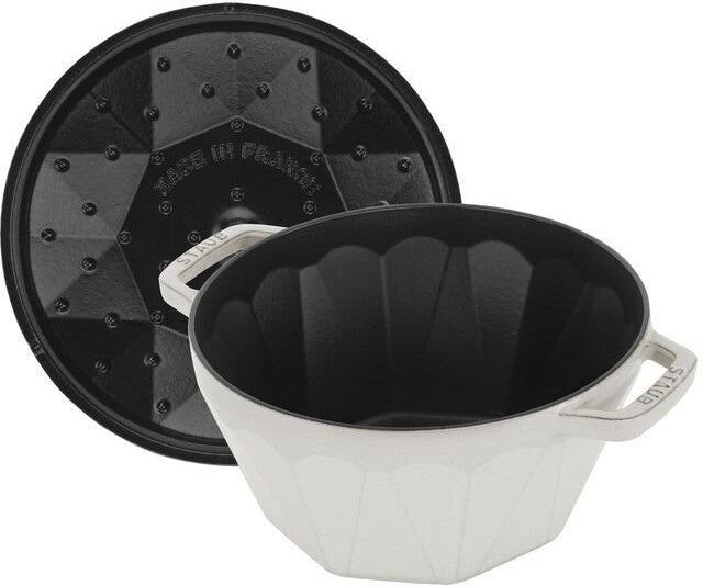 Staub - 3 QT Diamond Cast Iron Cocotte White Truffle 2.8L - 1020129