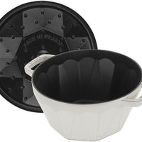 Staub - 3 QT Diamond Cast Iron Cocotte White Truffle 2.8L - 1020129