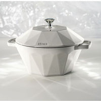 Staub - 3 QT Diamond Cast Iron Cocotte White Truffle 2.8L - 1020129