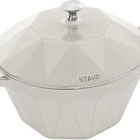Staub - 3 QT Diamond Cast Iron Cocotte White Truffle 2.8L - 1020129