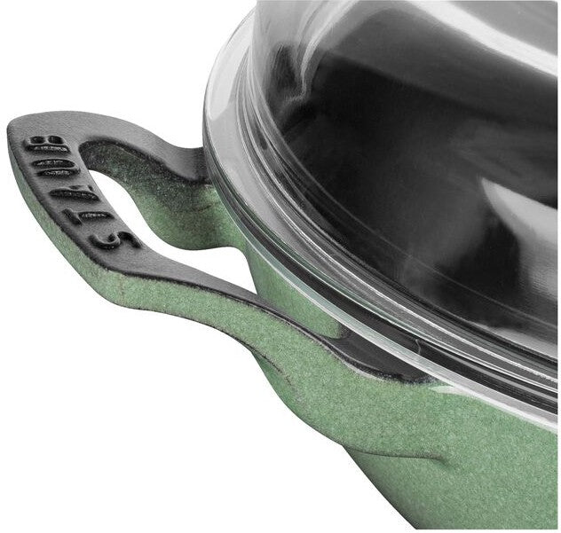 Staub - 3.5 QT Cast Iron Heritage Braiser/Sauté Pan Sage 3.5L - 1008706