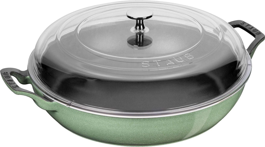 Staub - 3.5 QT Cast Iron Heritage Braiser/Sauté Pan Sage 3.5L - 1008706