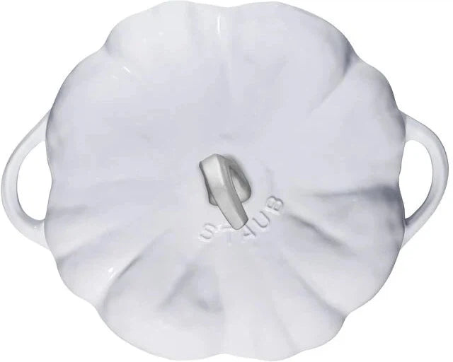 Staub - 3.5 QT Cast Iron Pumpkin Cocotte Pure White 3.25 L - 1024043