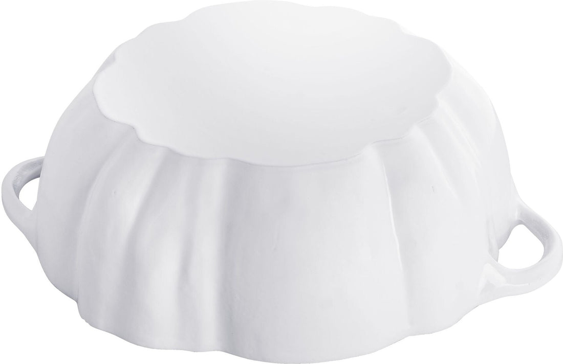 Staub - 3.5 QT Cast Iron Pumpkin Cocotte Pure White 3.25 L - 1024043