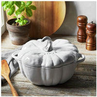 Staub - 3.5 QT Cast Iron Pumpkin Cocotte Pure White 3.25 L - 1024043