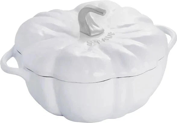 Staub - 3.5 QT Cast Iron Pumpkin Cocotte Pure White 3.25 L - 1024043