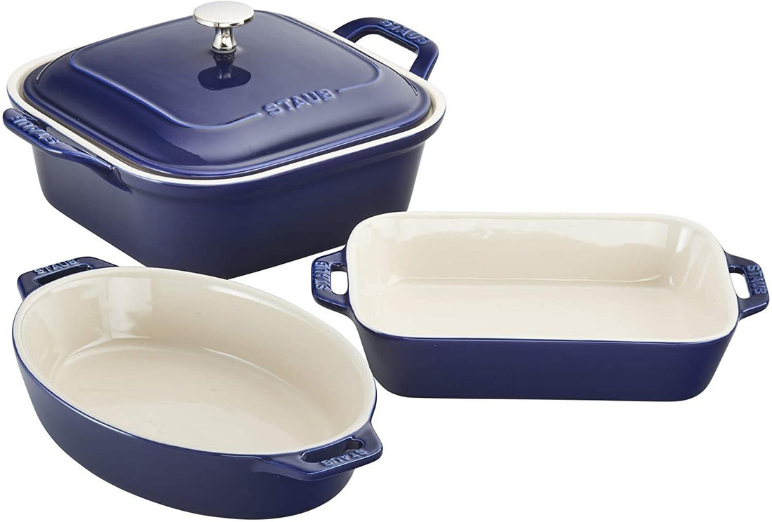 Staub - 4 PC Ceramic Bakeware Set Dark Blue - 40508-647