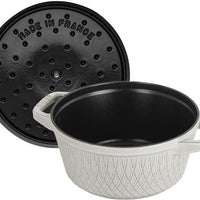 Staub - 4.25 QT Round Twister Cocotte White Truffle 4L - 1023541