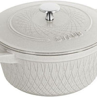 Staub - 4.25 QT Round Twister Cocotte White Truffle 4L - 1023541