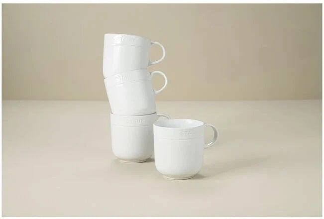 Staub - Dining Line 4 PC White Large Mug Set - 1021466