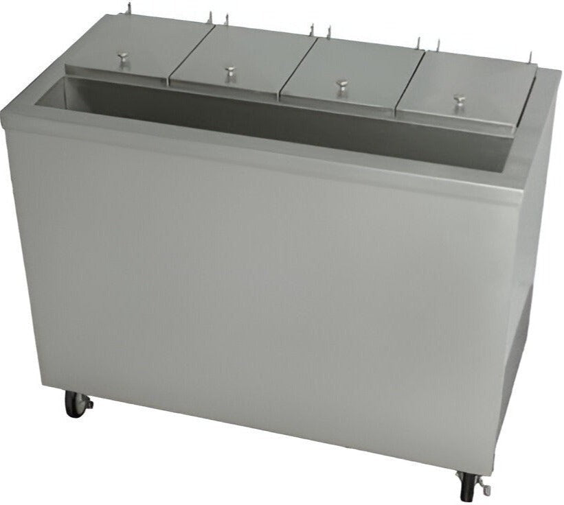Stoelting - 115V 16-Liter Capacity Air-Cooled 4 Compartment Refrigerated Dipping Cabinet with Condiment Rail - DC4-37-A (Pre-Order Now, ETA 8-12 Weeks)